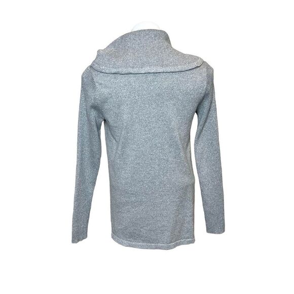 Karl Lagerfeld metallic silver cowl neck sweater size S - Picture 3 of 16